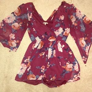Charlotte Russe Floral Romper - Small